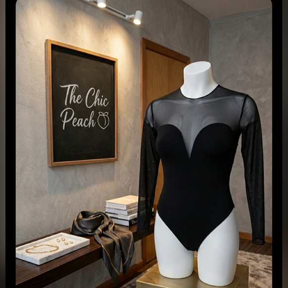 Popilush Tops - Popilush Elegant Sexy Black Sheer Lace Bodysuit – Flirty & Figure-Flattering